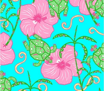 Turtles & Hibiscus I